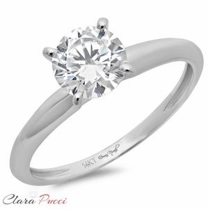 Simulated diamond engagement ring